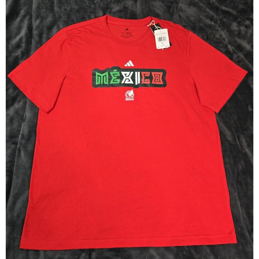 Adidas Mexico Shirt Red XL Graphic Tee Fútbol Soccer